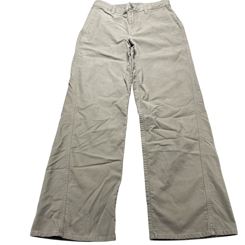 Vuori Telluride Twill Pants Womens M Brown Taupe Chino Elastic Waist Stretch